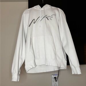 Nike Men's White Hoodie Sweater